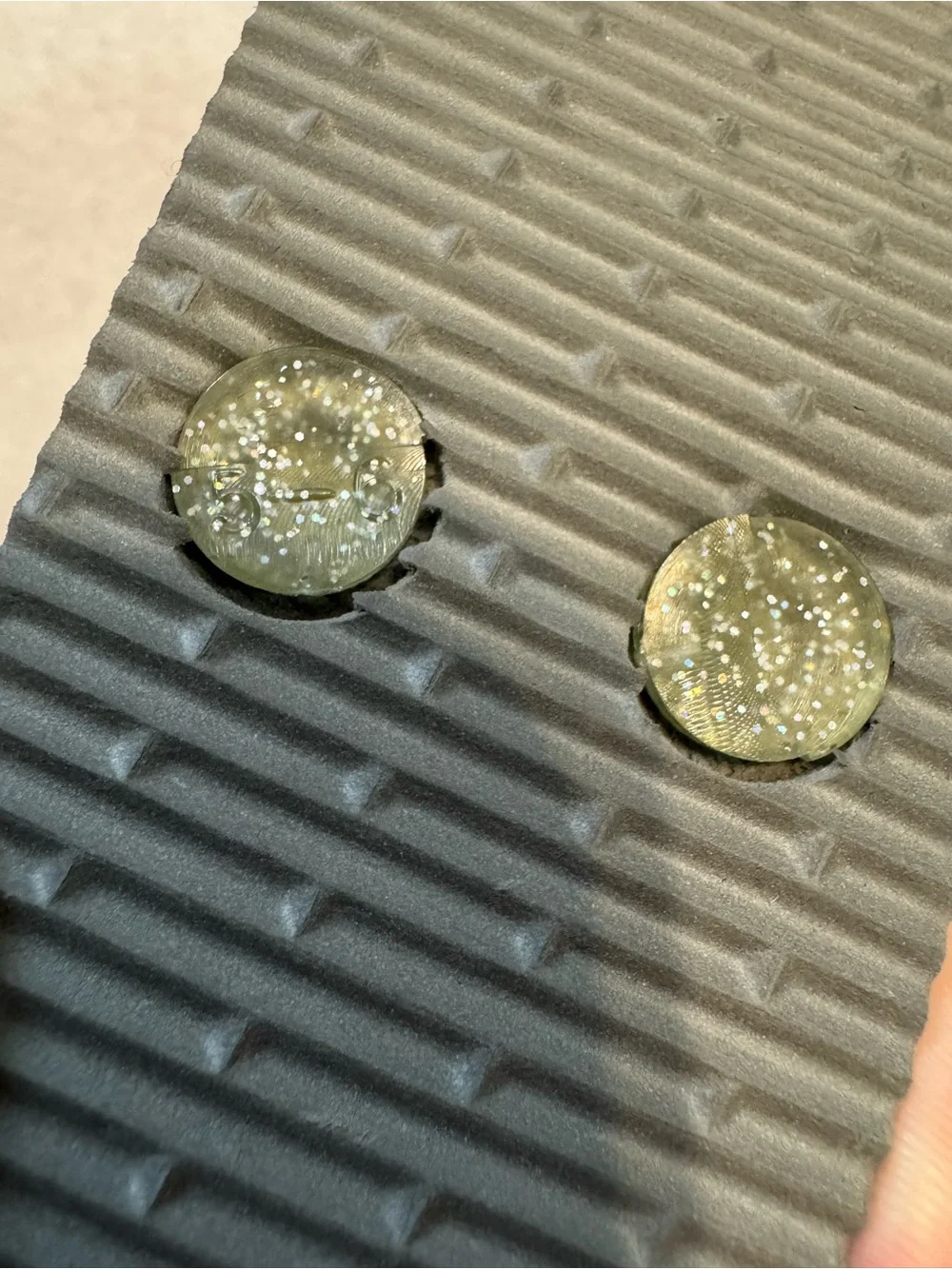 Silver Glitter Jelly Flip Flops